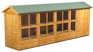 Power 18x4 Apex Combined Potting Shed with 4ft Storage Section